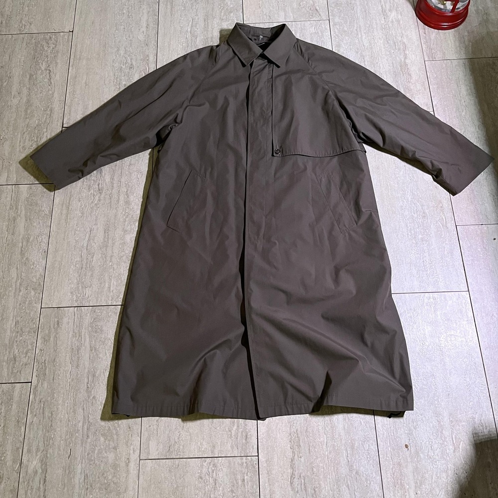 Vintage Christian Dior Monsieur Coat Mens 42R Brown Rain Trench Overcoat 90s